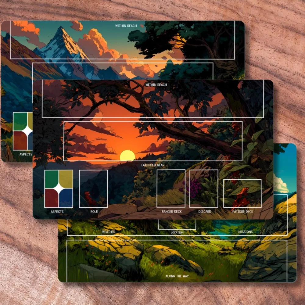 Lot de tapis de jeu Earthborne Rangers, tapis de jeu de société, accessoires de bureau améliorés, tapis de souris