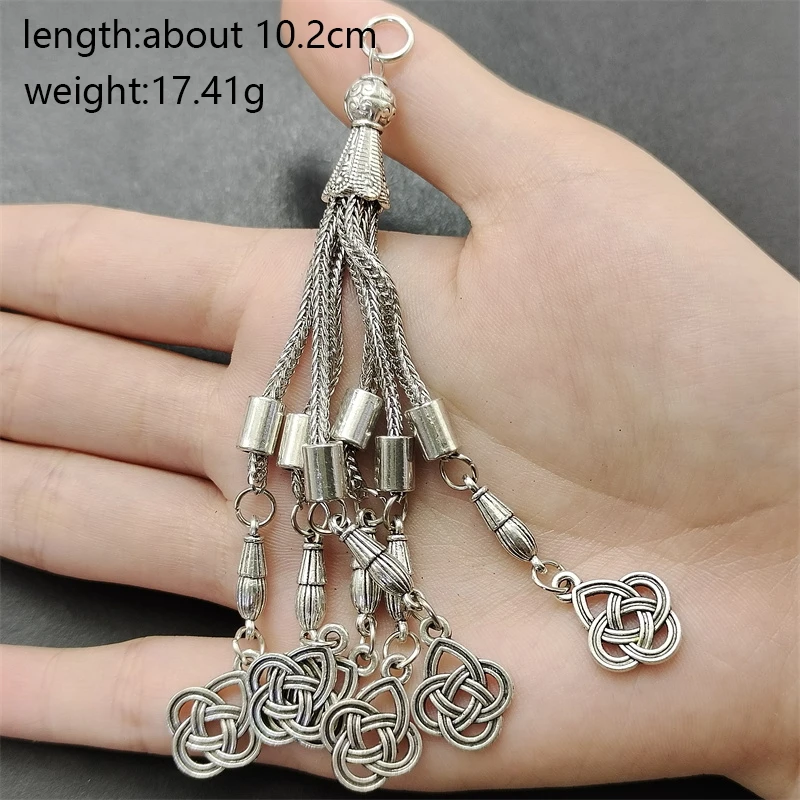 2pcs 10 Styles Tibetan Silver Rosary Tassel Pendant DIY Making Earrings Muslim Islamic Prayer Beads Accessories Charm Wholesale