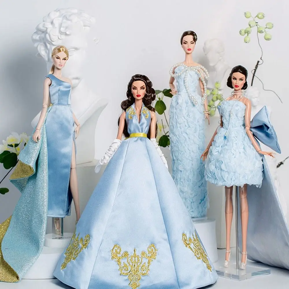

Европейская модная кукла, супермодель, синее платье с вышивкой, роскошные 8 стилей, изысканные свадебные платья, кукольное платье принцессы