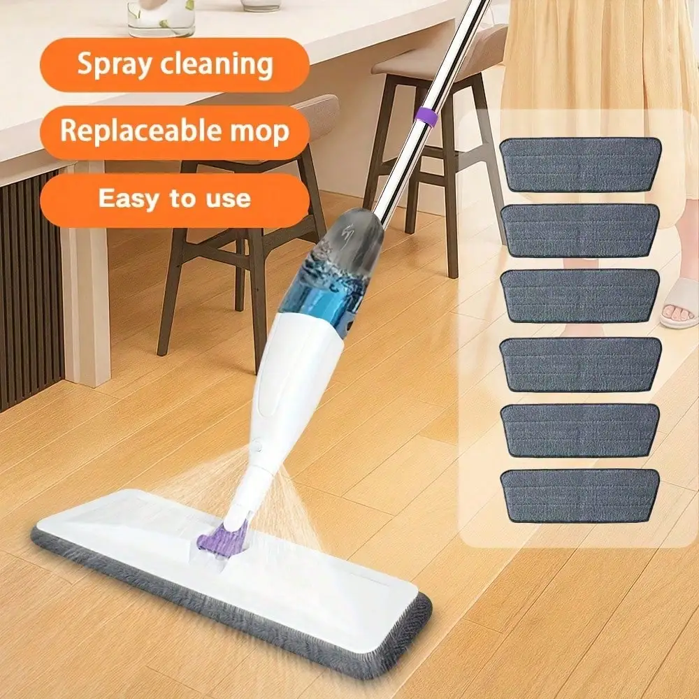 Fregona para suelos con función de pulverización, adecuada para paredes, madera dura, pisos laminados, baldosas de porcelana cerámica.