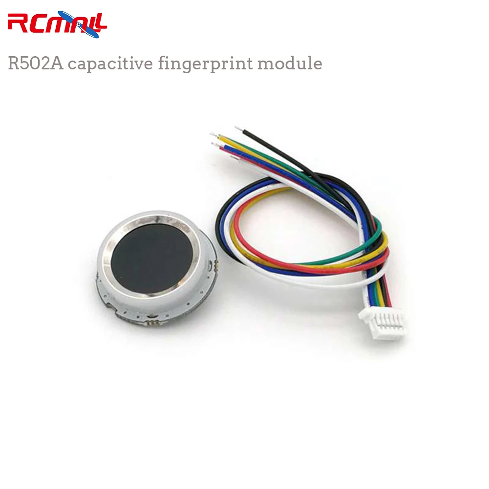 RCmall R502A Round Capacitive Fingerprint Module RS232 Interface with Light Ring Storage Capacity 200 DC3.3V-5V