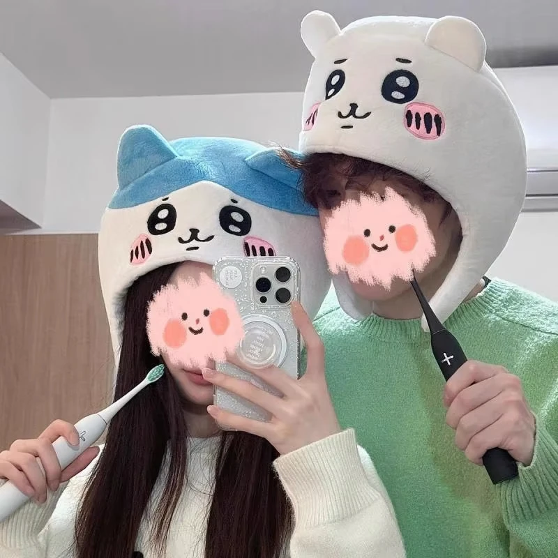 

Аниме Chiikawa Зимняя шапка для девочек Kawaii Hachiware Шапка для девочек 3D Уши Мультфильм Косплей Плюшевая шапка на голову Теплая реквизит для фотосессии Подарок на день рождения
