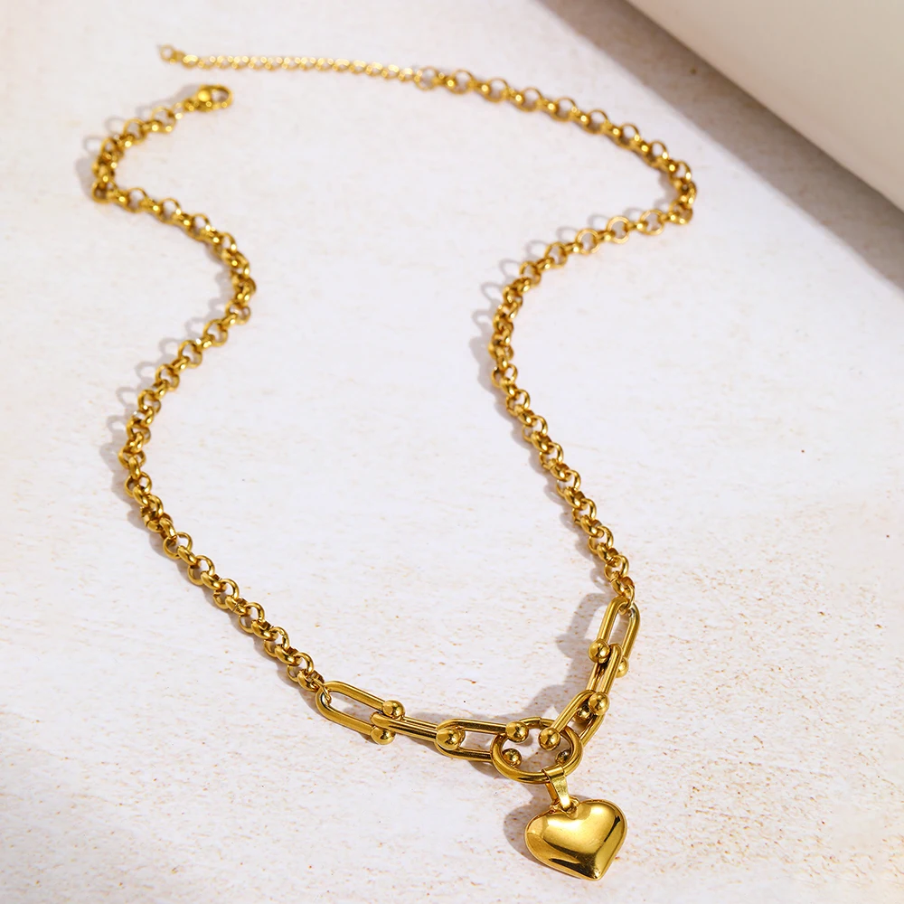 DGIDDK الفولاذ المقاوم للصدأ تصميم تحسس ثلاثي الأبعاد الخوخ القلب قلادة قلادة الإناث مزاجه هدايا مجوهرات الأزياء