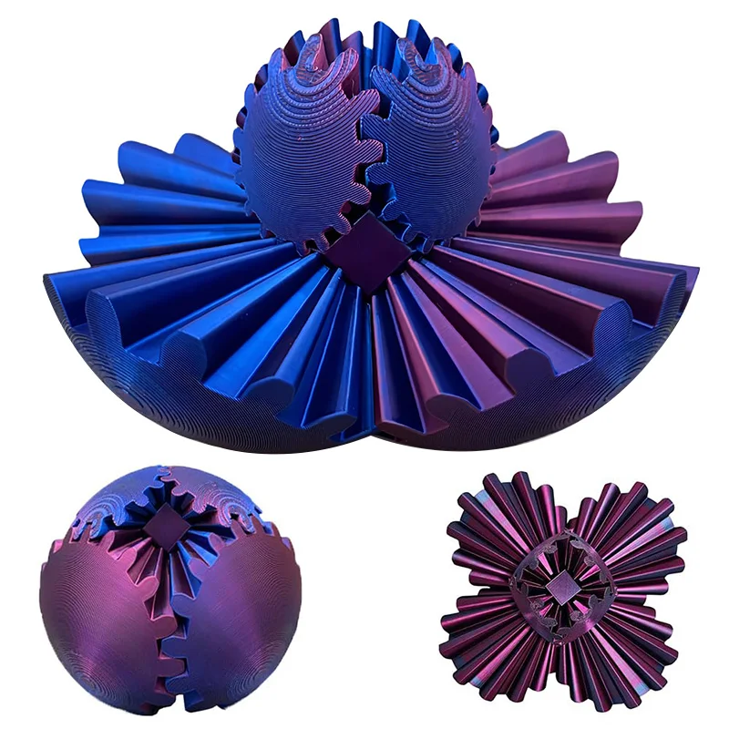 ギアボール 3Dプリント スピンボール キューブ 球体 フィジェットトイ ストレス解消 不安解消 ストレス球 デスクトイ 大人 子供向けギフト