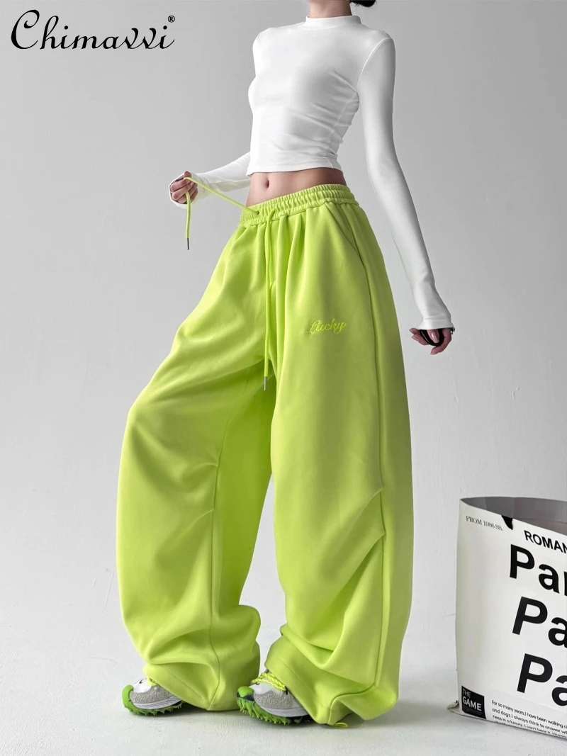

Autumn High Waist and Thin Loose Versatile Tooling Wide Leg Long Sweatpants Women