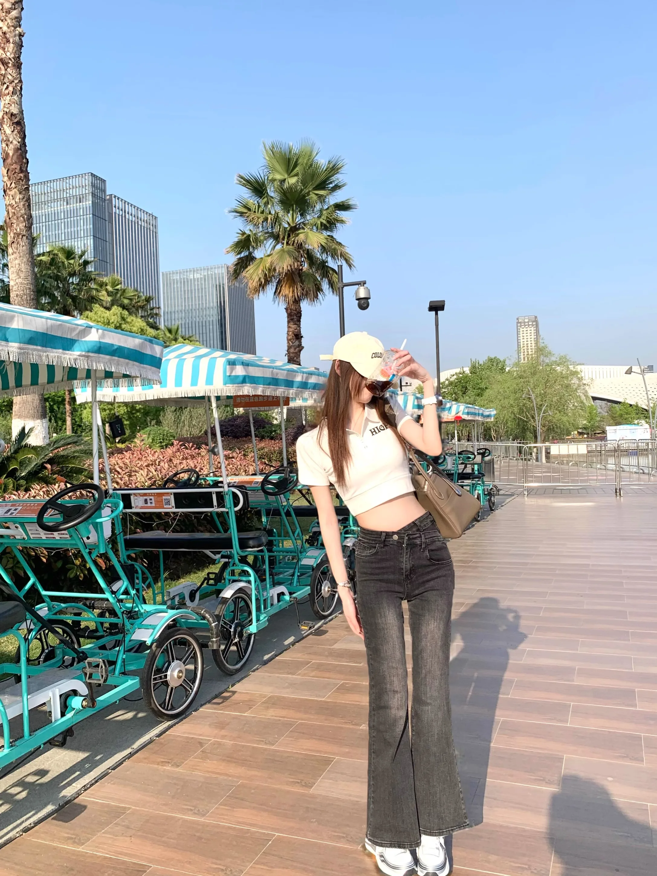 

Джинсы Nemowu American Sle с высокой талией, зауженные, с микро-клешем, в американском стиле, повседневные, длинные брюки