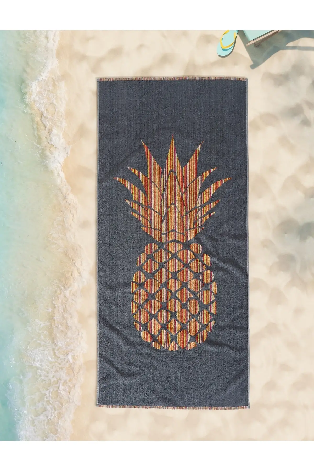 Pineapple gray 72x150 Cm beach sea pool towel dyed cotton jacquard yarn dyed