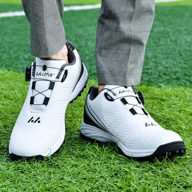 Gute Qualität Männer Leder Golf Sport Trainer schnelle Schnürung männlich außerhalb Gras Golf Turnschuhe rutsch feste Jugend Golfer Schuhe