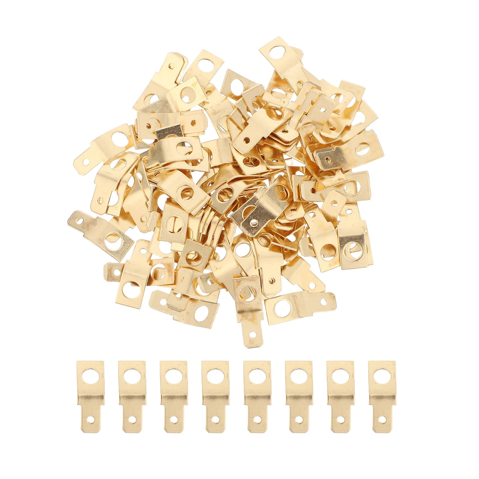 

100pcs Brass Spade Connectors 1/4" Male Tab Crimp Terminal For Automotive Rv Trailer Wiring Power Cable Adapter Electrical