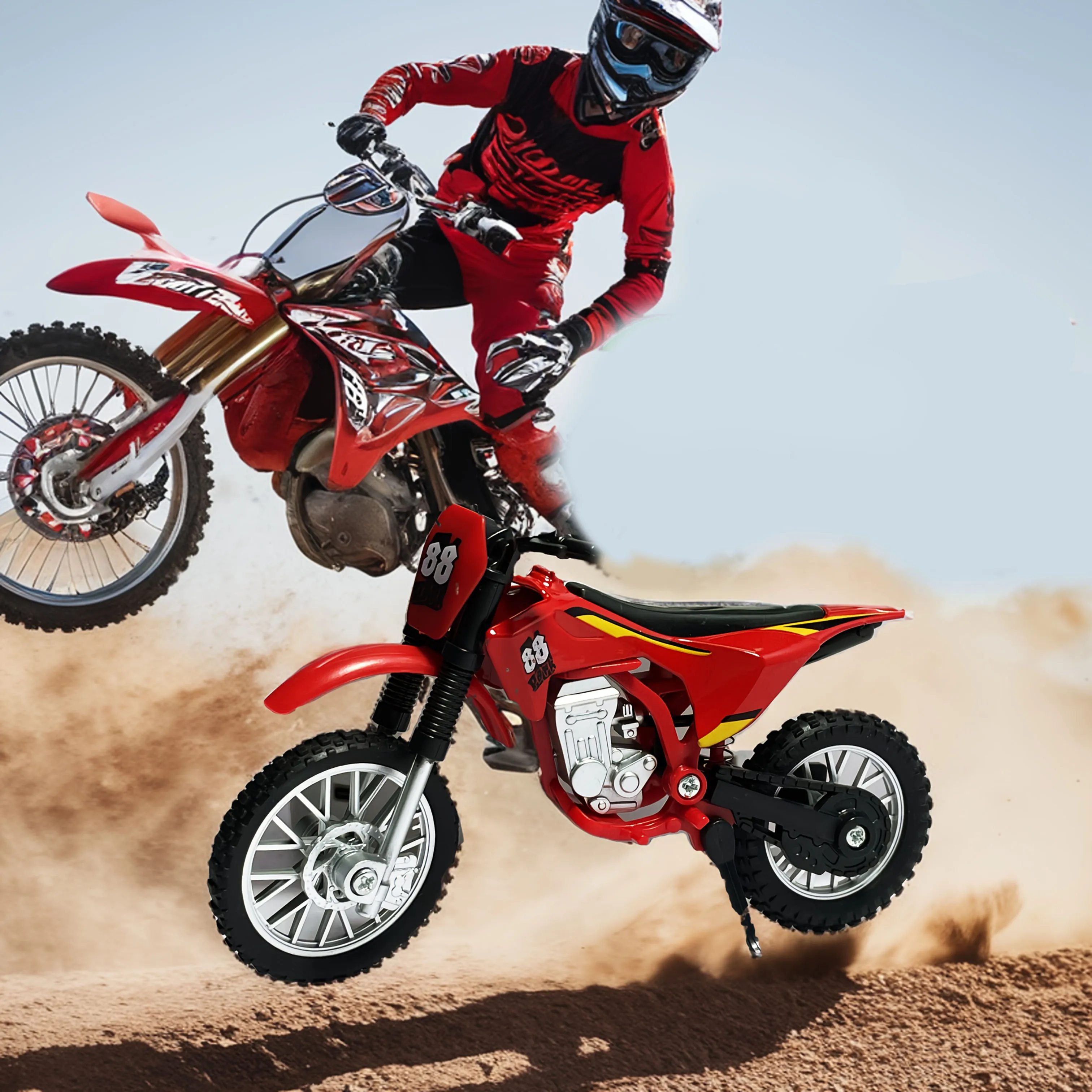 Simulation alloy off-road motorcycle model collection toy simulation sliding function motorcycle metal children's toy gift