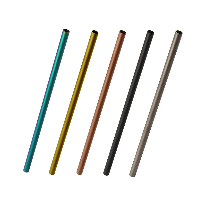 Titanium Drinking Straw Colorful Portable Fruit Juice Metal Straw Pipette Drinking Utensils