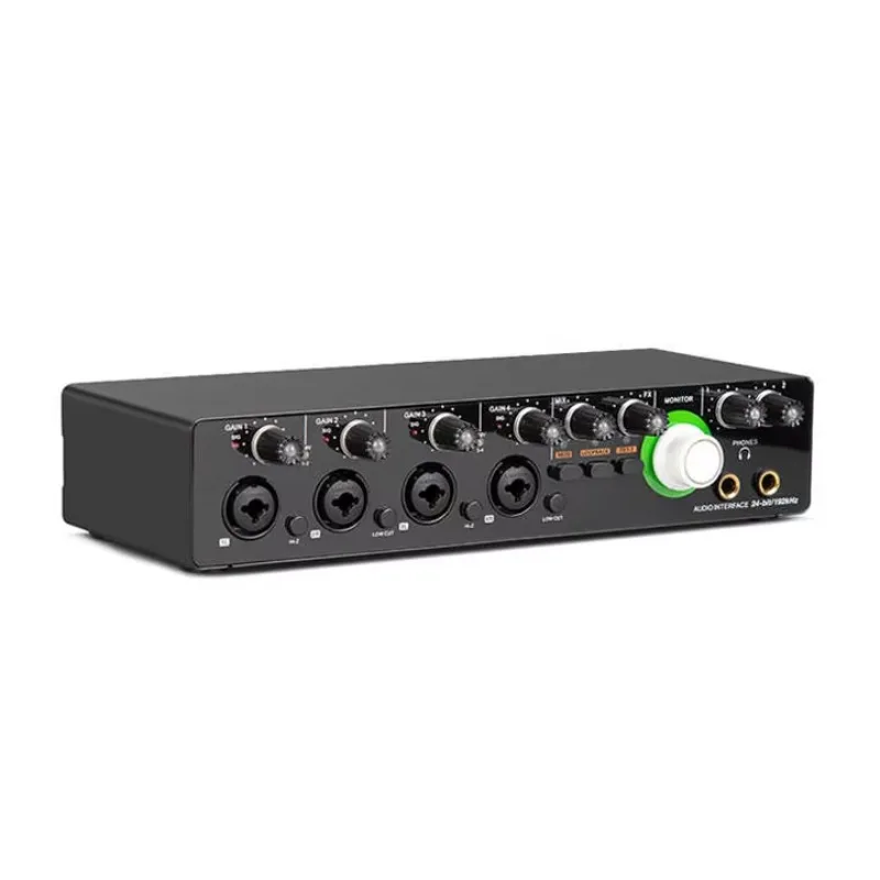 Professional 4-Channel 24Bit 192kHz USB Audio Interface Studio Recording Sound Card