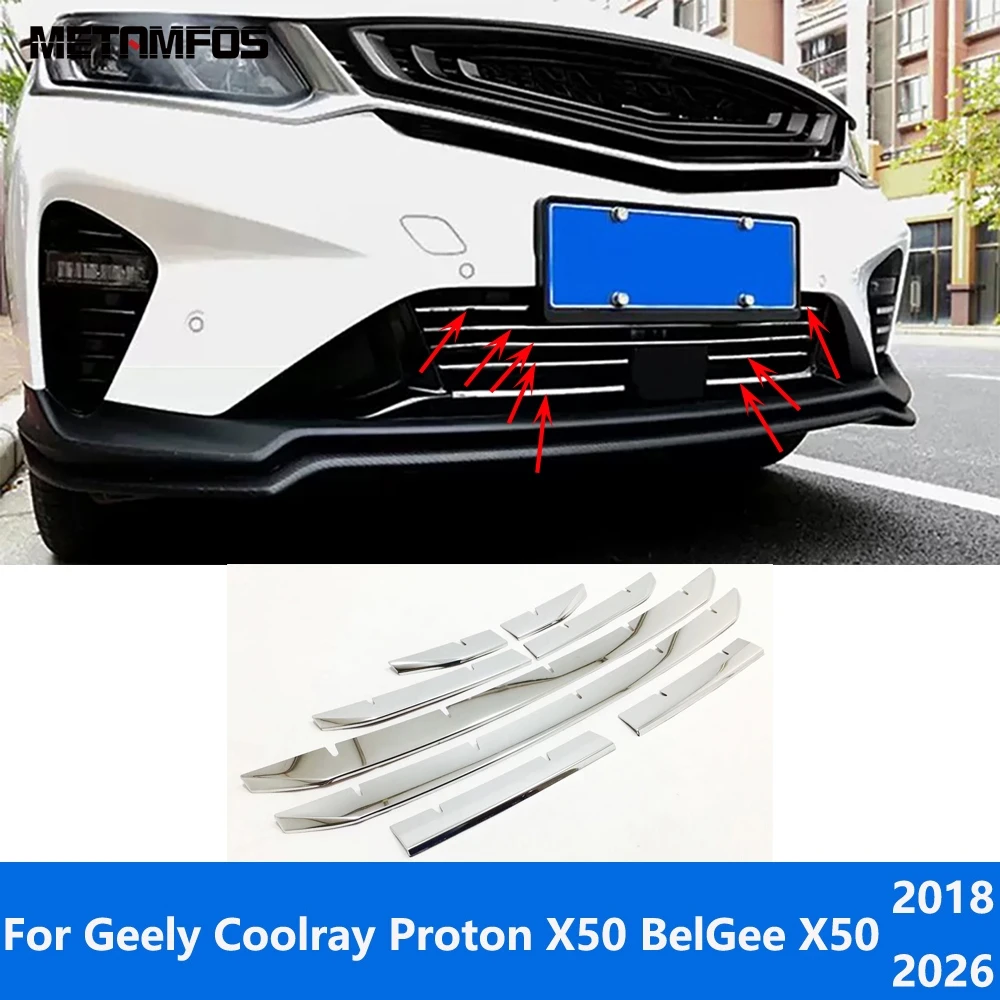 Accessories For Geely Coolray Proton X50 BelGee X50 2018-2024 2025 2026 Front Bumper Grille Grill Cover Molding Trim Car Styling