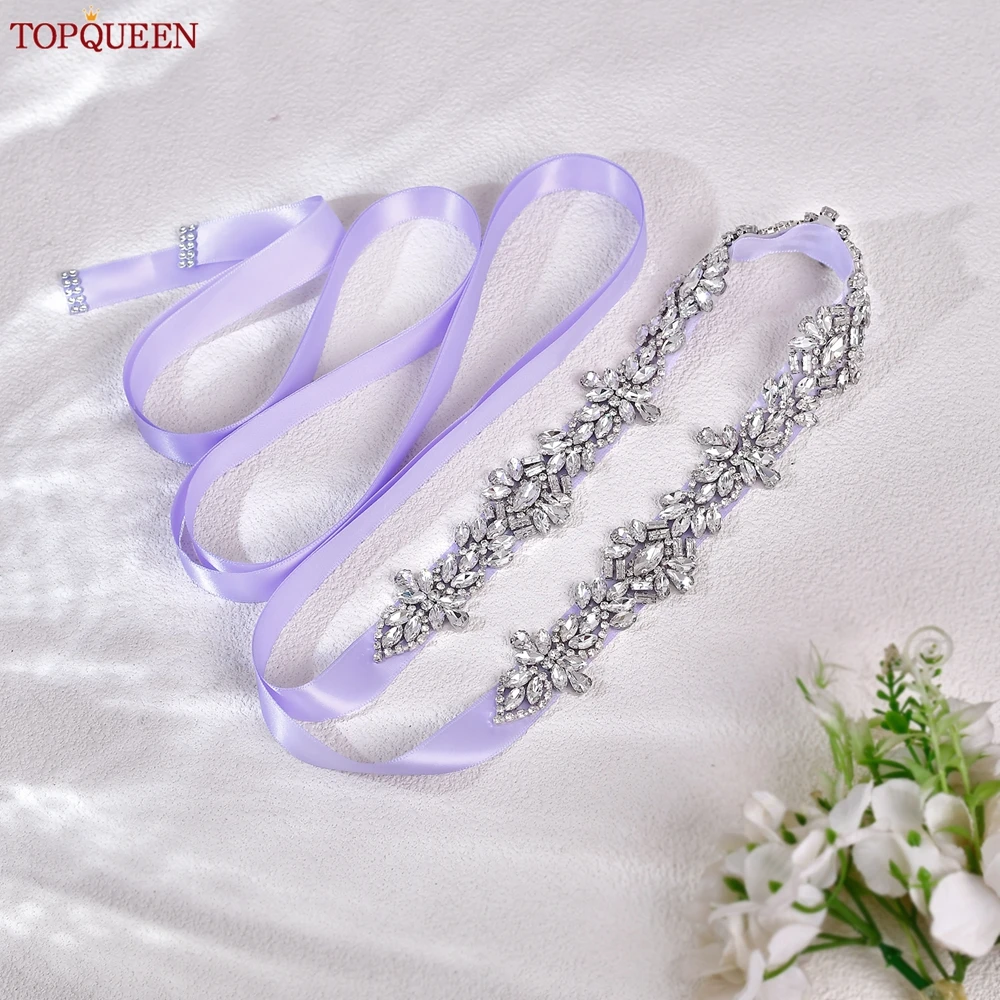 TOPQUEEN Bruiloft Riem Vol Strass Riem voor Bruids Trouwjurk Accessoires Formele Kostuum Decoratie Sjerp S38