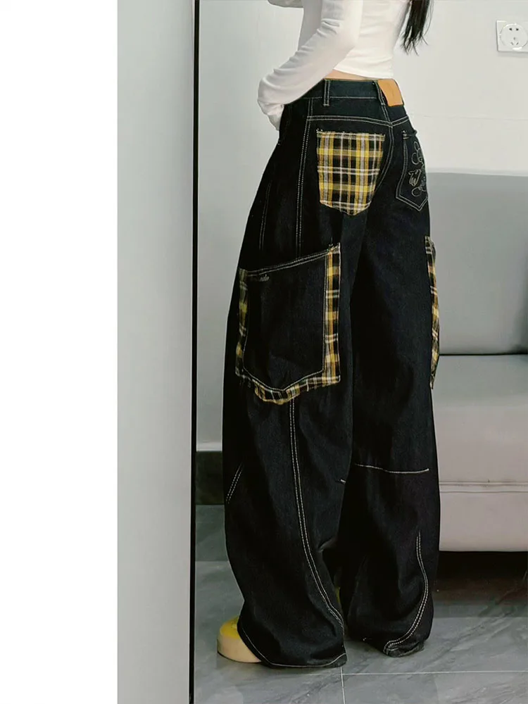 

Cartoon Print Wide Leg Jeans Women's Spring 2026 New Design Sense Multi ket Knife Denim Pants Casual High Waist