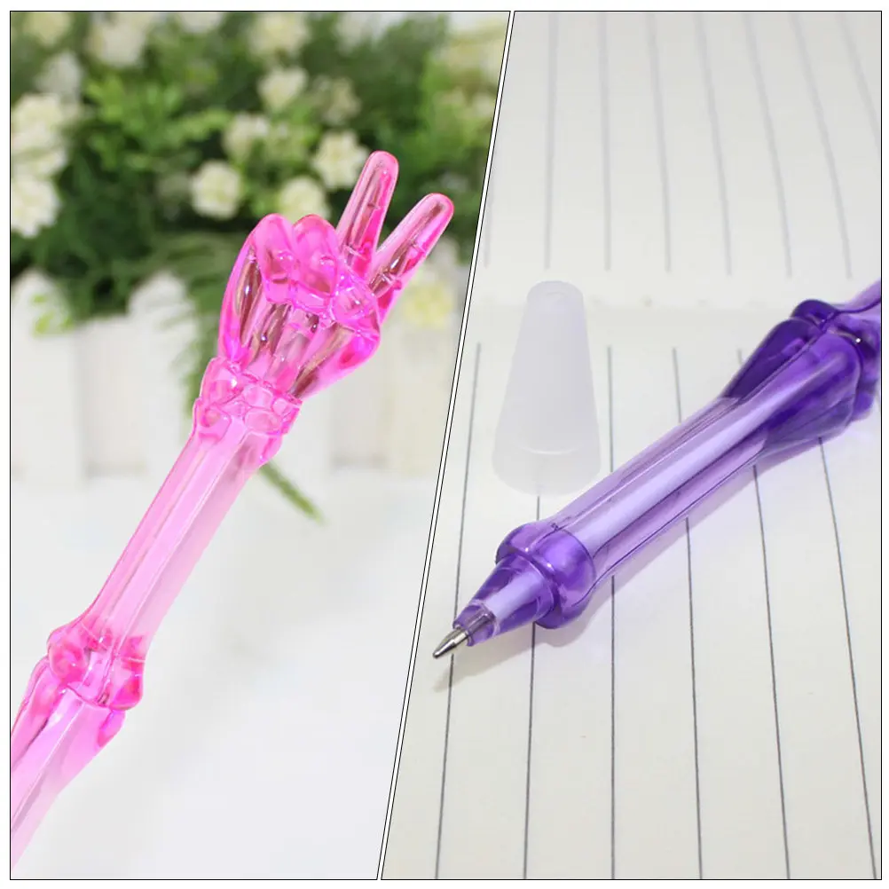 10Pcs Gel Ink Pens For Office Desk Pen Christmas Party Favors Finger Design Transparent Rock Paper Scissors Ballpoint
