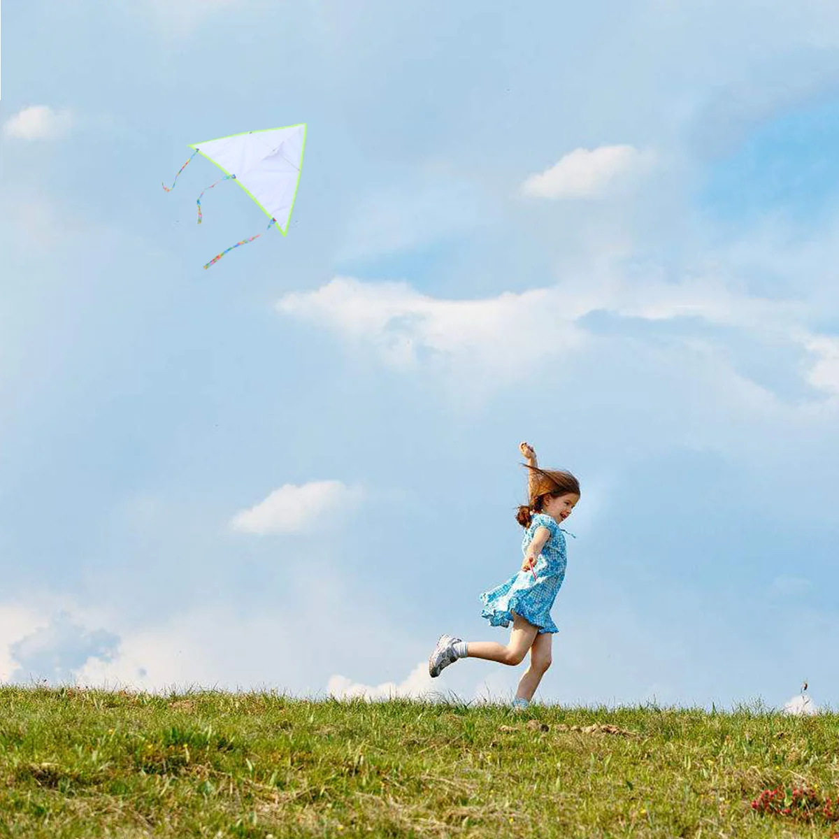 

DIY Blank Painting Kite Triangle 75x75cm with 50m Center Line Outdoor Flying Kite for Kids Children Outdoor Party Fun