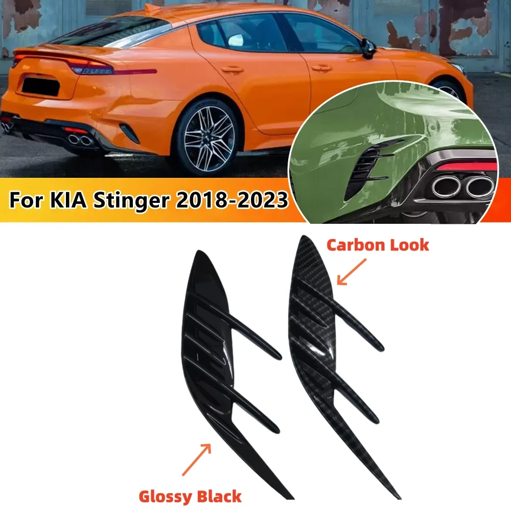 

2Pcs Rear Bumper Trim Canards For KIA Stinger 2017-2023 Rear Bumper Side Vent & Grill Blade Trim Cover Car Styling Accessory