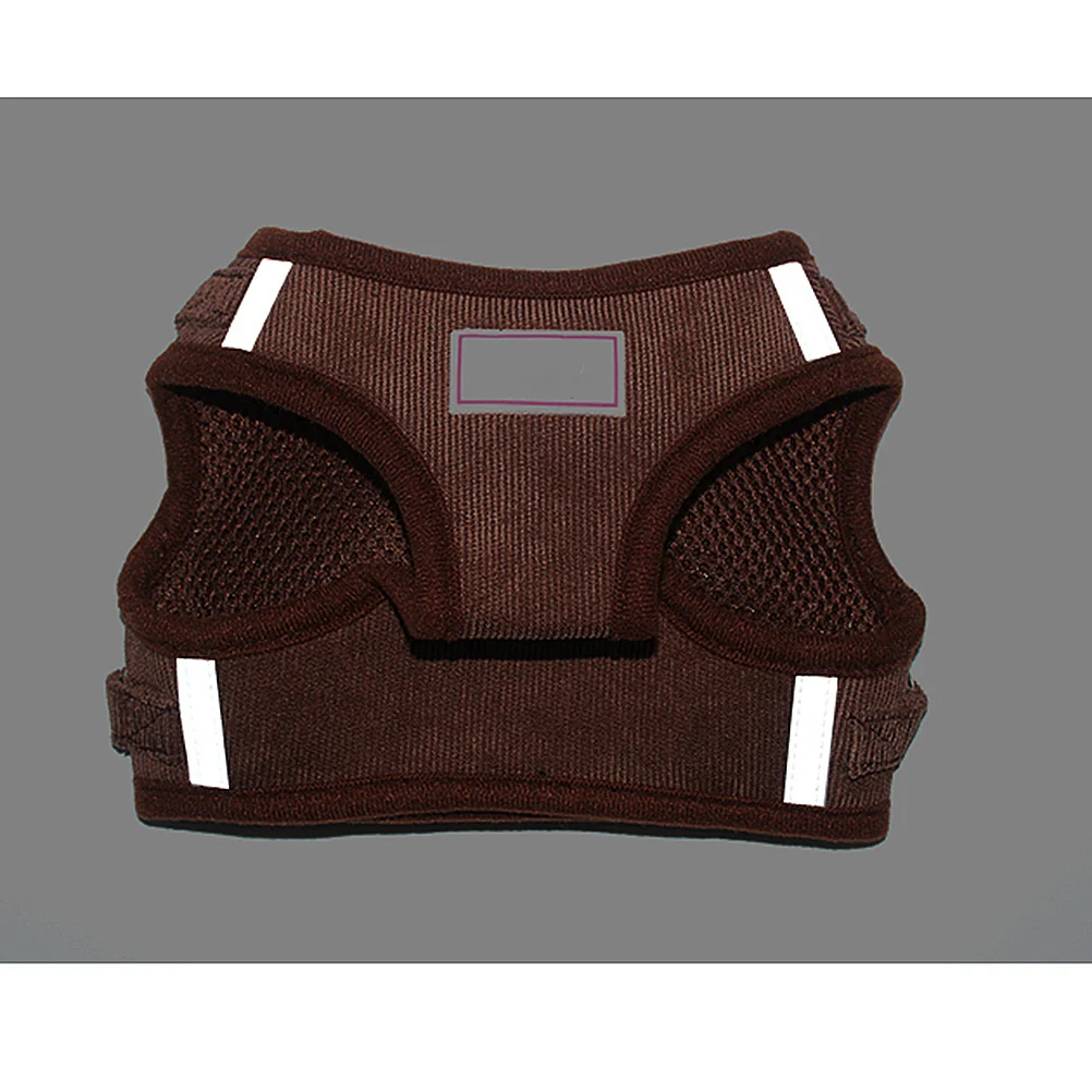 

Soft Pet Dog Harness Vestreflective Lightweight Durable Breathable Puppy Chest Strap Easy Clean Outdoor Use (Coffee S)