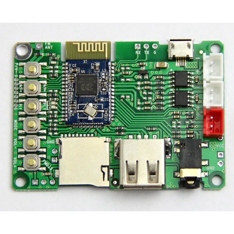 Placa de amplificador Bluetooth 3w v4.1, estéreo, módulo bluetooth, rádio fm/cartão tf/u disco/controle remoto infravermelho