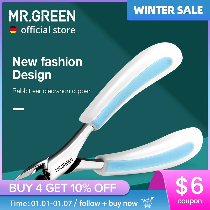 MR.GREEN Toenail Clippers Rabbit Ears Professional Pedicure Tool Nail Clippers Anti-Splash Ingrown Cutters Manicure Tools Sets