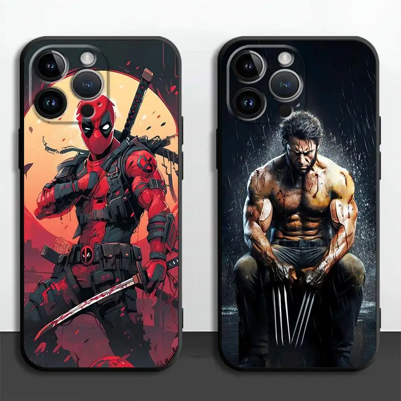 Marvel Deadpool And Wolverine Phone Case for Apple iPhone 16 15 14 13 12 11 pro Max 13 12 Mini XS XR X 7 8 plus Silicone Cover