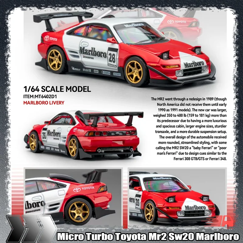

Micro Turbo 1:64 Toyota Mr2 Sw20 Marlboro Simulation Alloy Micro Die-Cast Car Model Custom Children'S Toys Gift Pieces Collectio