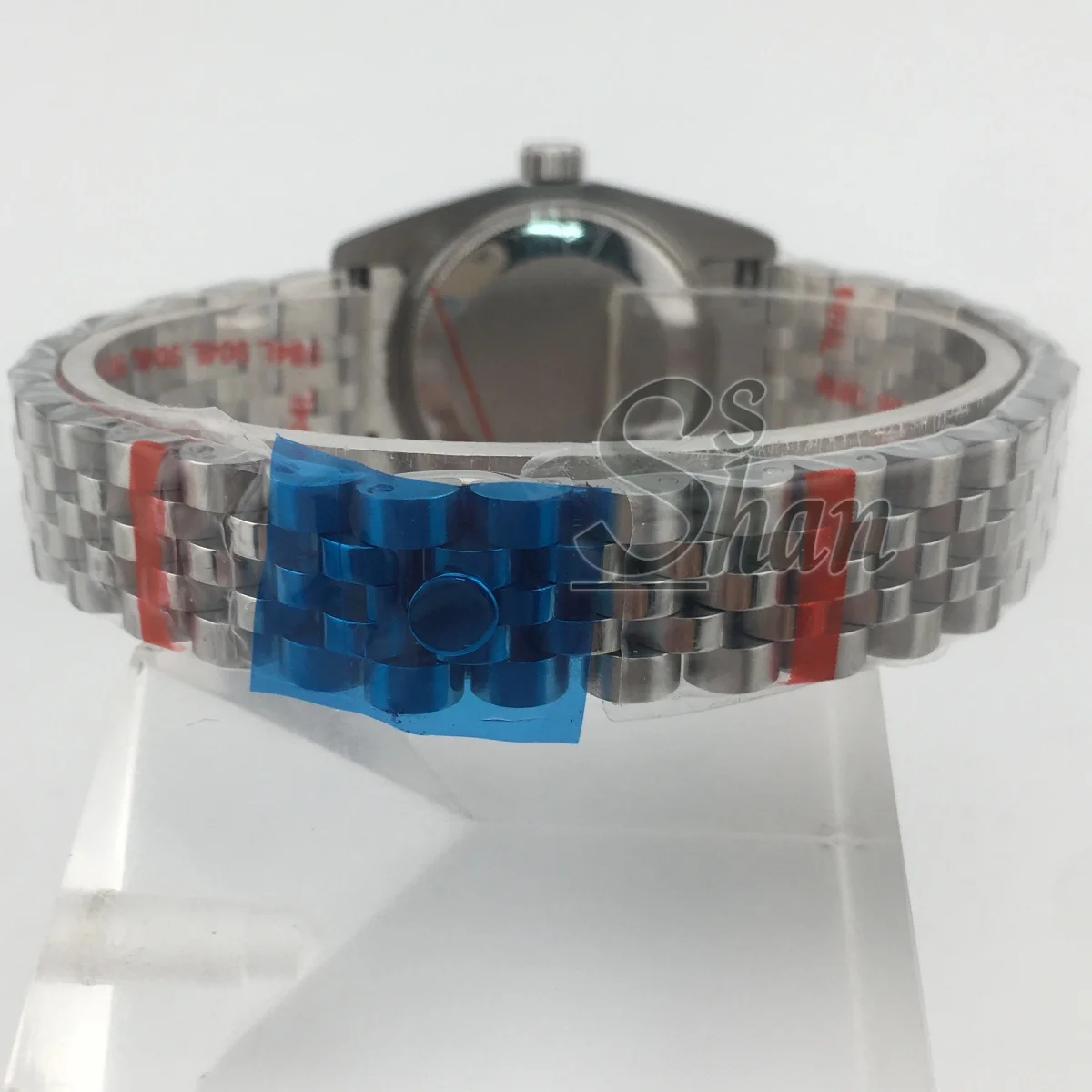 Zegarek damski NH05 31mm, luksusowy, automatyczny, szafirowe szkło, diamentowa luneta, luminescencyjna różowa tarcza, wodoszczelność do 100 metrów.