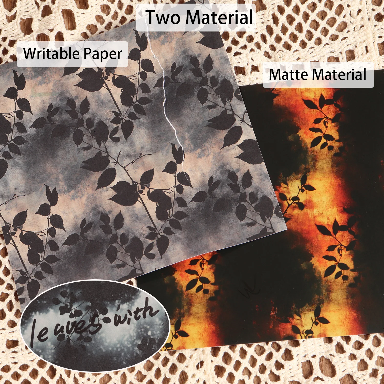12 Blatt Vintage Moody Foliage Große selbstklebende dekorative Scrapbook-Aufkleber, für Junk Journals, Scrapbooking-Zubehör – Detail 5