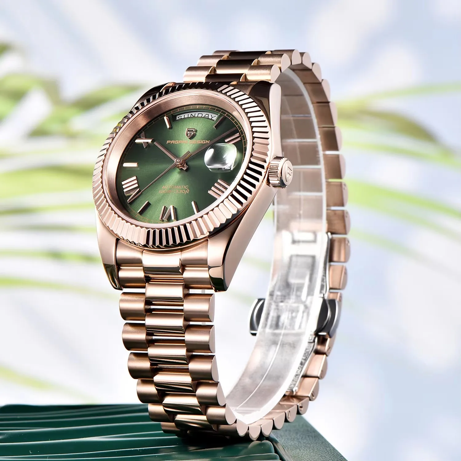 2026 New PAGANI DESIGN DD36 Rose Gold Men's Watches Luxury Mechanical Automatic Watch For Men Date Waterproof AR Sapphire Clock image 5