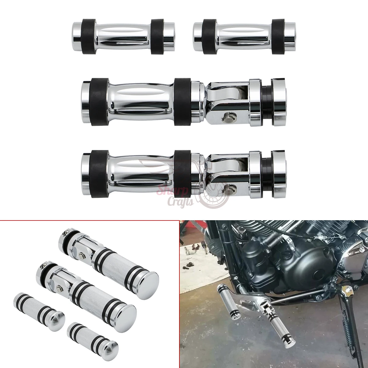 Motorcycle Forward Controls Footpegs Edge Cut Shifter Peg For HONDA Shadow VT600 Spirit VT750 DC C4 Shadow Aero Spirit Phantom