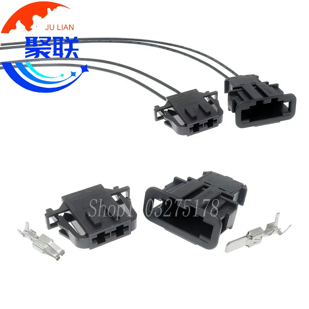 1 Set 2 Pin 1J0972752 1J0972762 Car Air Conditioner Blower Motor Wire Socket for VW Audi 1J0 972 752 Auto Parts 1J0 972 762