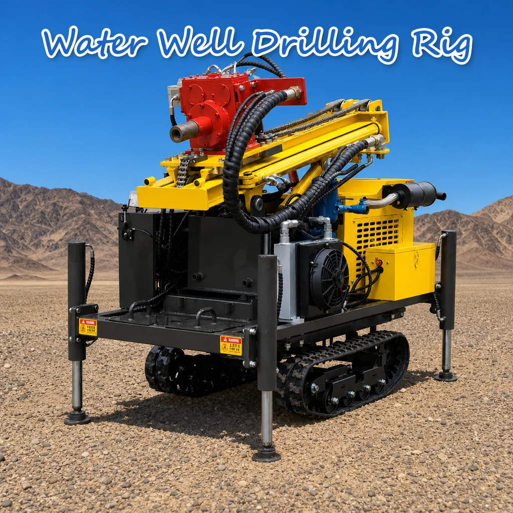 Customized 200m Drilling Depth Water Well Drilling Rig Diesel Engine Driven Hydraulic Tracked Space Saving for Farm Use