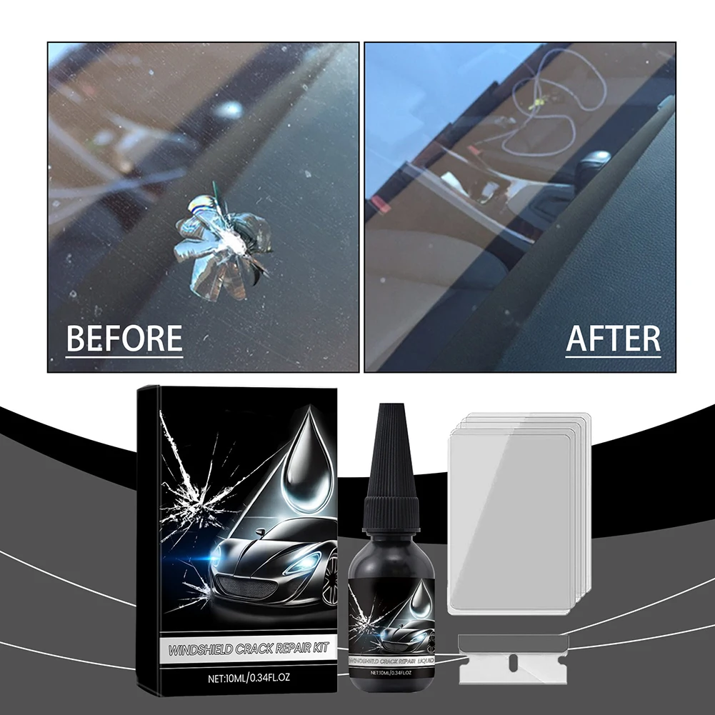 Car Windshield Scratch Repair Kit Car Glass Star-Shaped Scratch Fluid Filler Auto Glass Restore Solution For Clear Vision