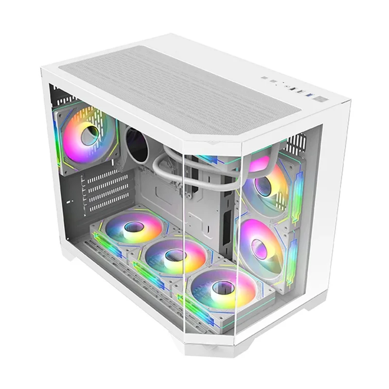 Custom Micro ATX Gaming PC Case, Desktop Computer Chassis with Tempered Glass