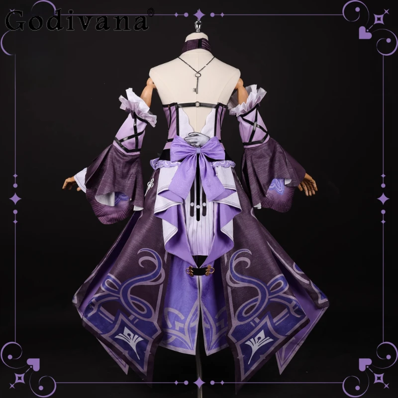 Railway Cos Dress Set for Women Purple Color Game Anime Dress with Hat Female Necklace Socks Carnival Party Dress Suits