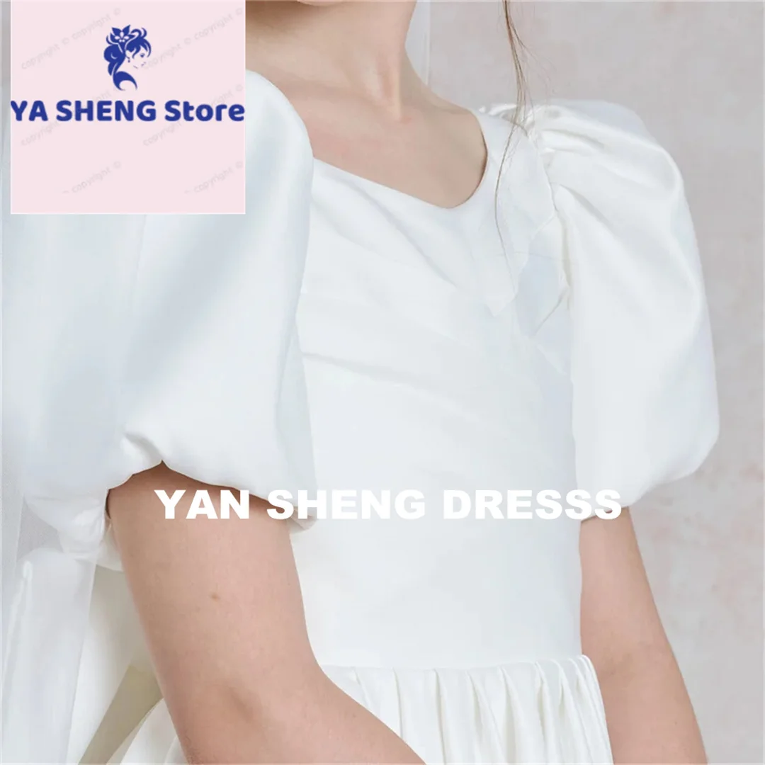 تخصيص الكلاسيكية أسلوب بسيط قصيرة الأكمام س الرقبة طويلة فستان التواصل الأول الطابق طول الطية ألف خط زهرة فتاة ثوب