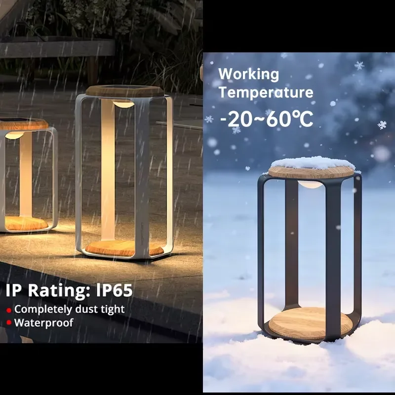 sigarten IP65 Waterproof Rechargeable Metal Aluminum Solar Floor Lantern for Outdoor Garden