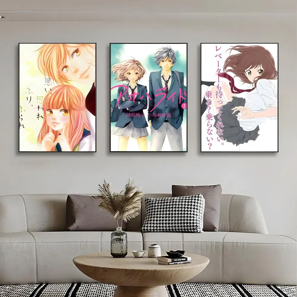 Romance Anime A-Ao Haru Ride Poster Frameless Wall Art Print, Peel-and-Stick Removable