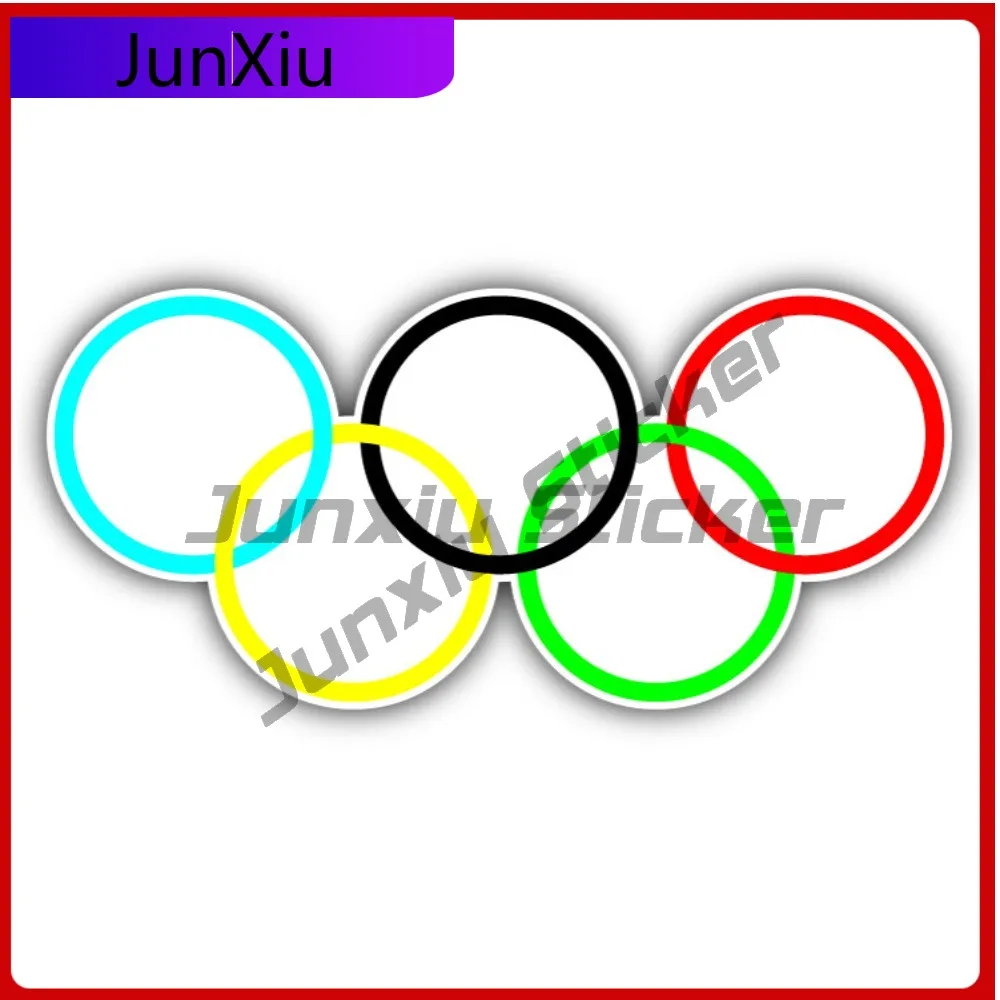 

Olympic Flag Car Trendy Premium Waterproof Aesthetic Window Decal Decoration Vinyl Laptop Bumper Auto Exterior Gift