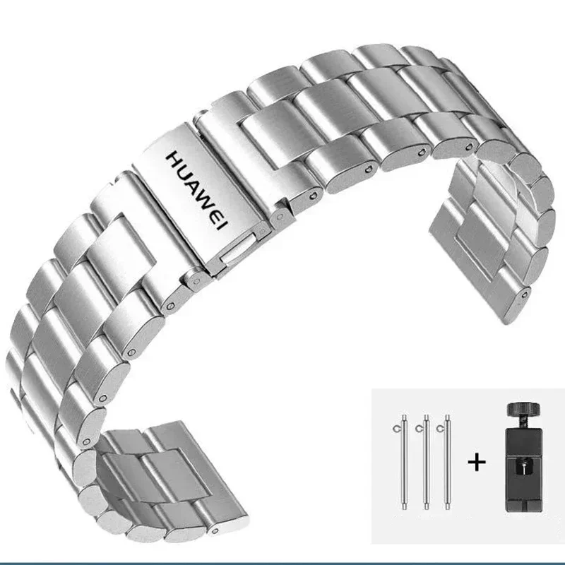 Bracelet de rechange en acier inoxydable pour montre Huawei, bracelet de montre avec logo Huawei, GT3 Gt3 pro, ightRunner, GT2, GT2Pro, GT2e, 22mm,