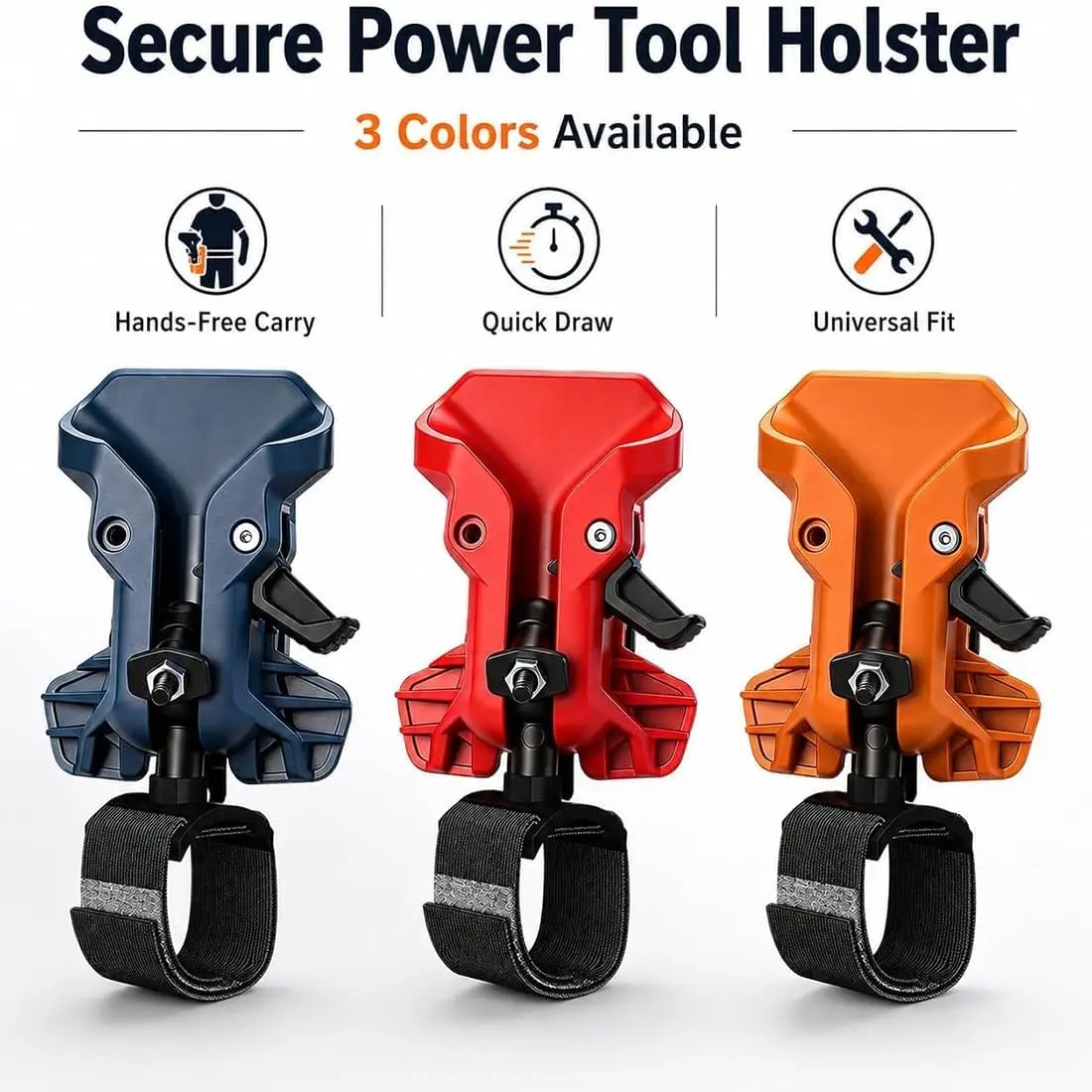 Quick Release Tool Holster with Belt Clip, Heavy Duty Self-Locking Drill Holder for Cordless Drill & Impact Driver