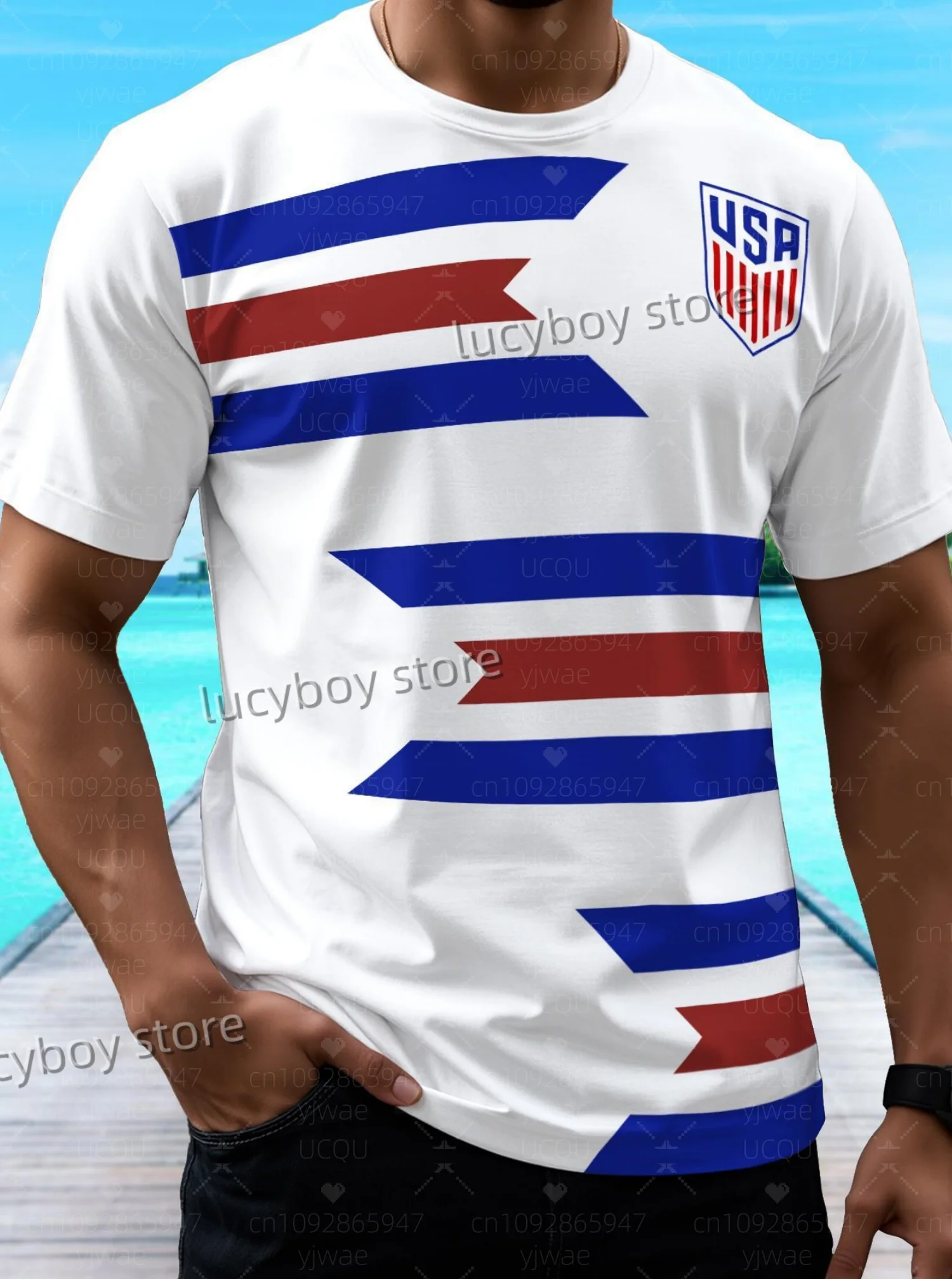 

2025 STRIPE letters USA Print Mens graphic t shirts Man Short Sleeves Sportwear Football T-Shirt k Graphic T Shirts Men Clothing