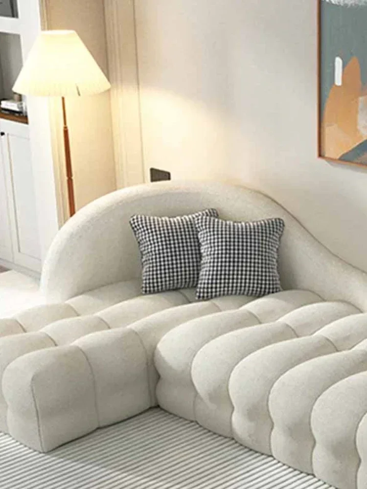 Minimalist Relax Sofa Living Room Couch Reading Unique White Sofa Lambswool Unusual Large Divani Soggiorno Home Furniture