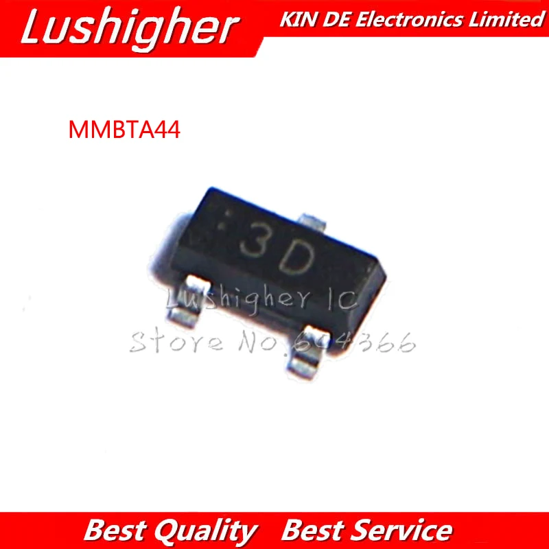 100pcs MMBTA44 3D SOT23 A44 MMBTA44LT1G SOT-23 MMBTA44L SMD 0.2A 400V NPN Transistor