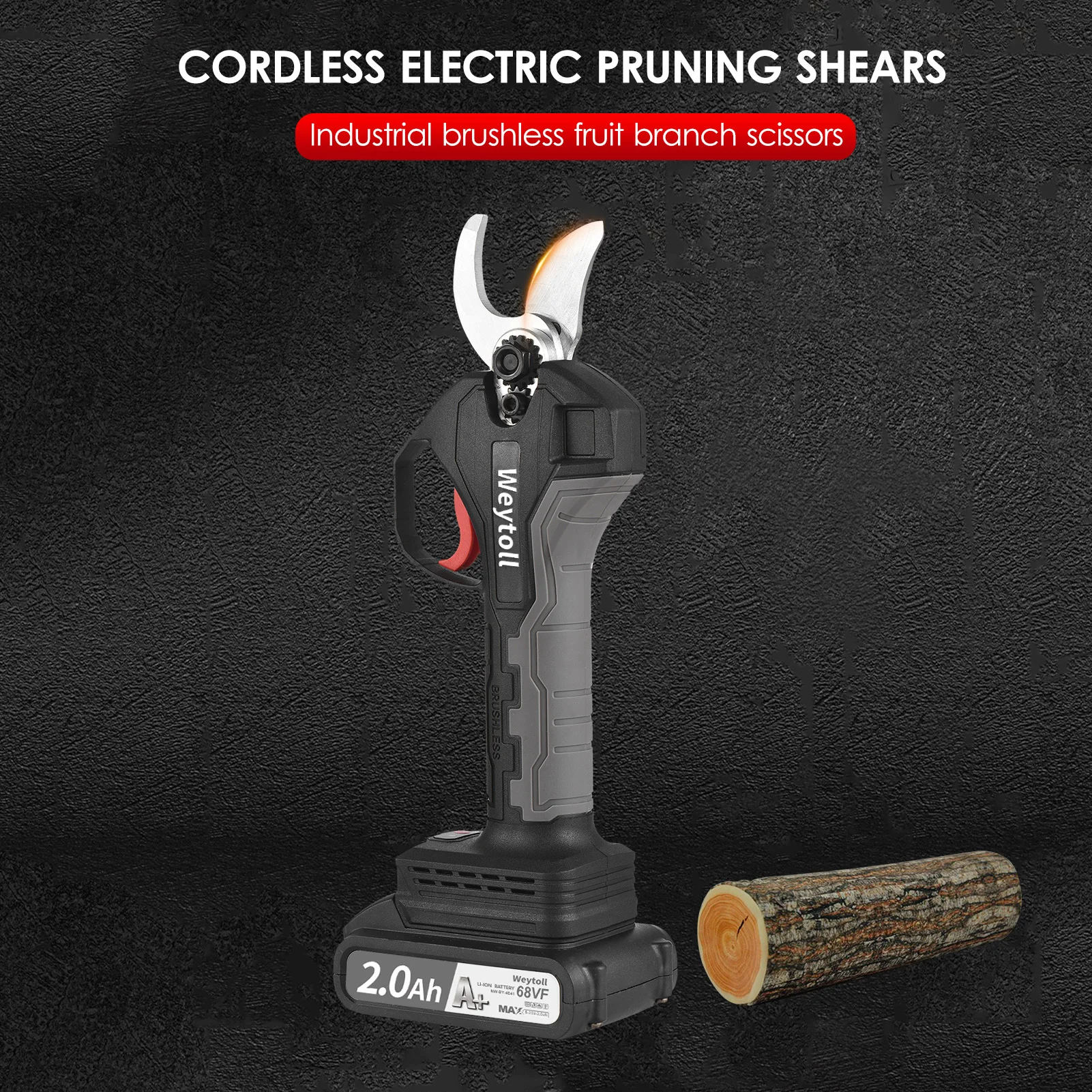 

21V Brushless Cordless Electric Pruning Shears Rechargeable 10Ah Lithium Battery Powered Tree Branch Pruner Garden Clippers