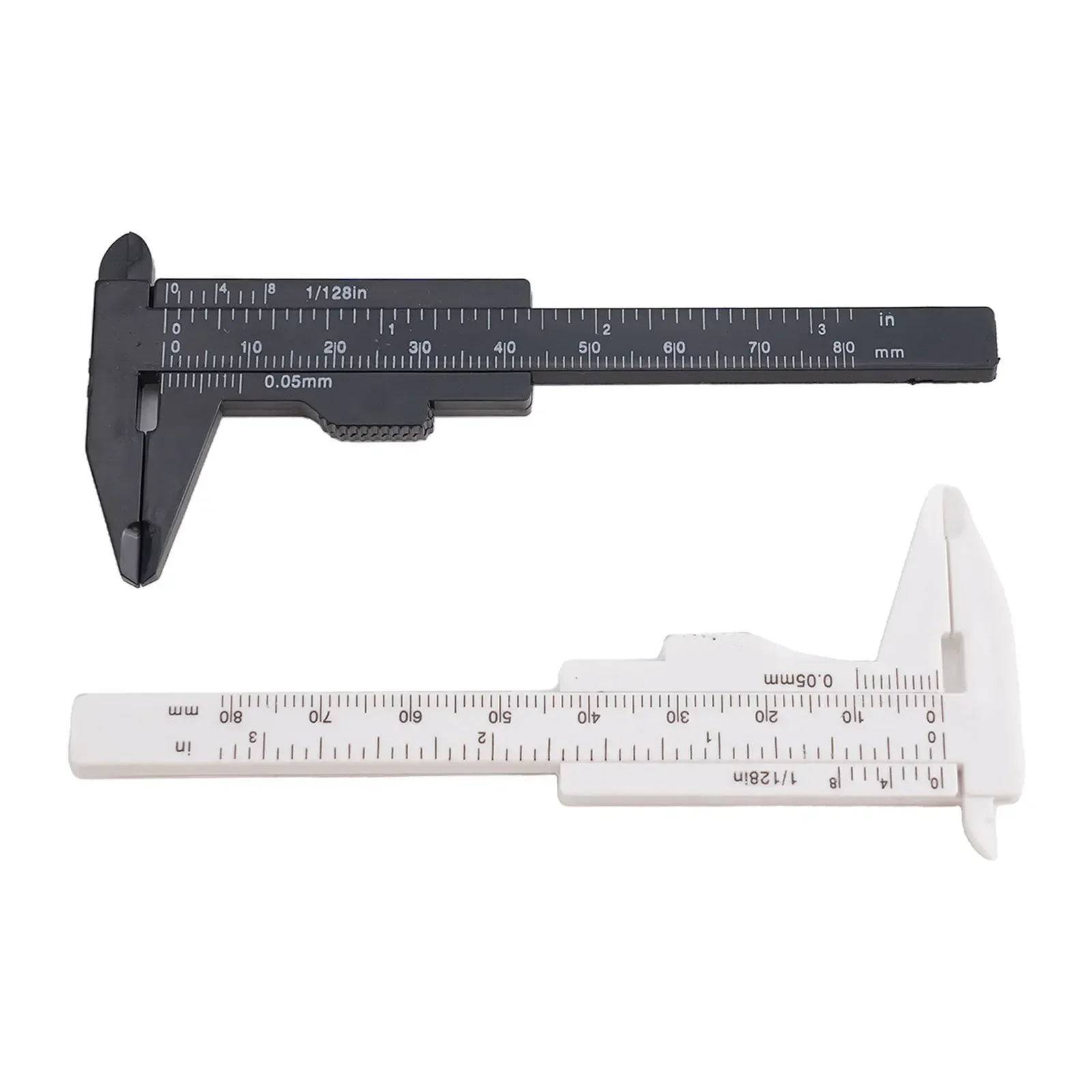 2PCS 80mm Mini Sliding Vernier Calipers Gauge Measure Tool Plastic Double Scale Sliding Gauge Ruler Micrometer Measuring Tools