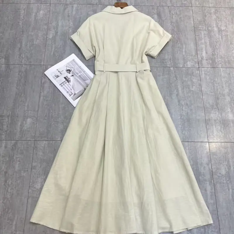 Princess Kate Middleton Dress Elegant Short Sleeve OL Dresses with Belt view 3