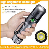 P80 Aluminum Alloy Glare Flashlight Rechargeable Tiki Light Long-Range Torch Led Outdoor Waterproof Camping Night Fishing Light