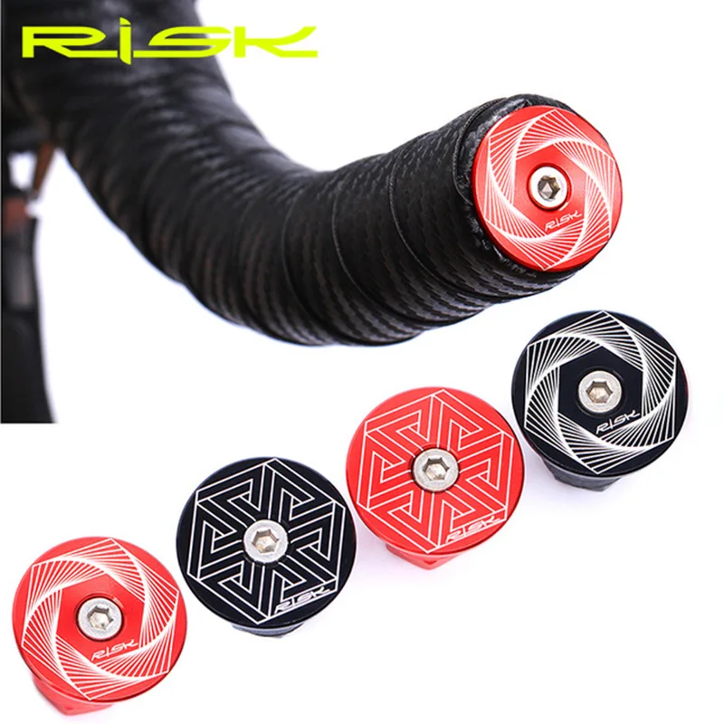 RISK 1Pair Bike Handlebar Ends Aluminum Bicycle Grip End Cap MTB Road Bike Foldable Bicycle Handle Bar Plug Cycling Accessories